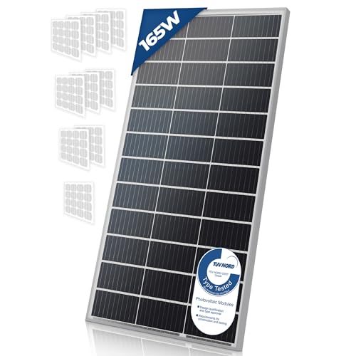 Solarpanel Monokristallin - 50 100 130 150 oder 165 W, 18 V für 12 V Batterien, TÜV-Zertifizierung, Photovoltaik, Ladekabel, Setwahl - Solarzelle, Solaranlage für Wohnwagen, Camping, Gartenhäuser von Yangtze Power