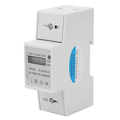 Stromzähler DIN-Schiene, 220 V Einphasen-Stromzähler 2-Draht 2 P Elektronischer KWh-Zähler Hutschiene Schalter(20 (80) A) von Yanmis