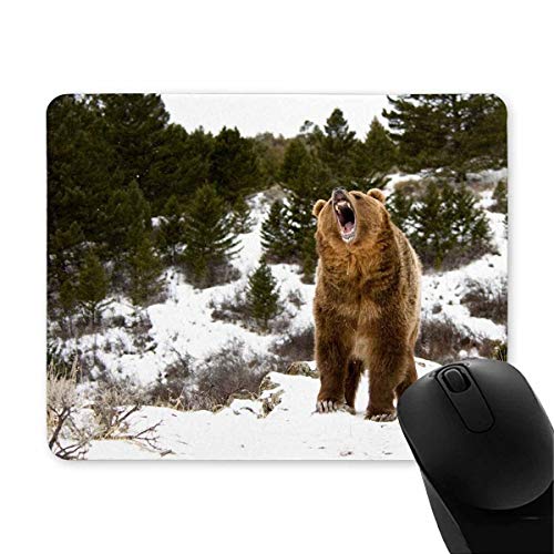 Gaming Mouse pad, Maus - Pads brüllt den Grizzly in Winter - Hill - Anti - rutsch - Mousepad Computer von Yanteng