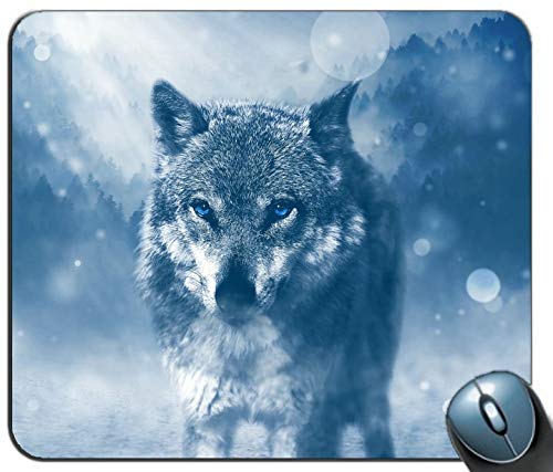 Wolf personalisierte rechteckige Mousepad im Winter - Anti - rutsch - Komfort, maßgeschneiderte Computer - Maus - Pads Mousepad - Mousepad von Yanteng