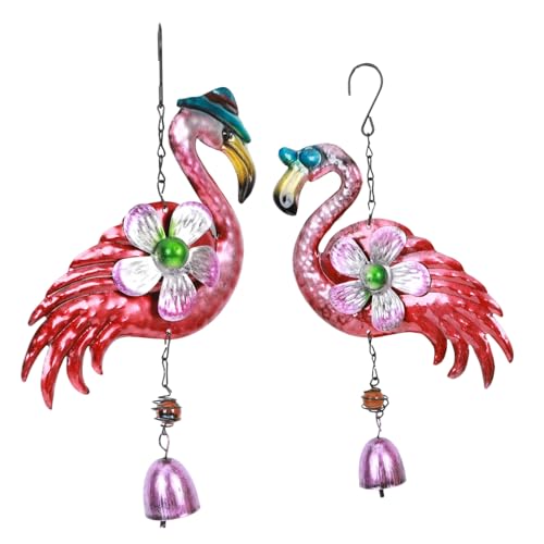 Yardwe 2st Flamingo-windspiele Mama Geschenk Weihnachtsschmuck Weihnachtsdeko Auto-hängeornament Strumpffüller Windspiele Im Freien Windspiel Im Hinterhof Outdoor-dekore Windspiel Dekor von Yardwe