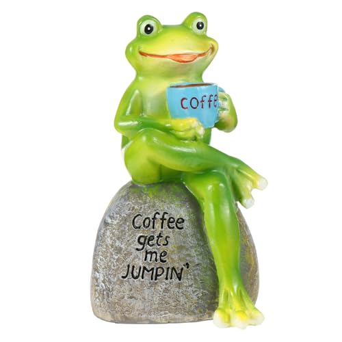 Yardwe Frosch Figuren Statue mit Kaffee Frosch Ornament Gartenfigur Dekofigur Teichdeko Frösche Gartenzwerge für Außen Balkon Geburtstag Hochzeit Party Tischdeko Frühlingsdeko Grün Yardwe Frosch Figuren Statue mit Kaffee Frosch Ornament Gartenfigur Dekofigur Teichdeko Frösche Gartenzwerge für Außen Balkon Geburtstag Hochzeit Party Tischdeko Frühlingsdeko Grün von Yardwe