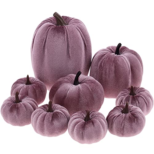 Yatinkim Halloween Samt Kürbisse Dekorieren Mini Gefälscht Stoff Kürbis Schaumstoff 4 Größe Tisch Mittelstück Kamine Bauernhaus Ernte Party 9 Stück Violett von Yatinkim