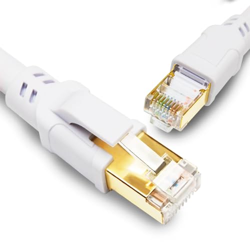 Yauhody Lan Kabel Cat 8, 40Gbps 2000MHz 0.5m 1m 2m 3m 5m 10m 15m 20m Netzwerkkabel Hochgeschwindigkeits Ethernet Kabel RJ45 Gigabit S/FTP Patchkabel, Schneller als Cat 7, für Gaming/Router/TV/PC von Yauhody