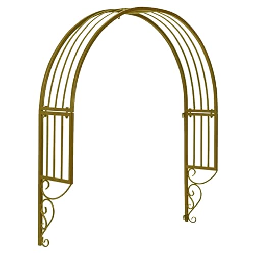 Yclty Rosenbogen Gartenbogen für Wand/Tür/Fenster, Gartenbogen aus Stahl für Kletterpflanzen, an der Wand montierte Bogen Laube Gitter (Color : Bronze, Size : 110cm Width) von Yclty