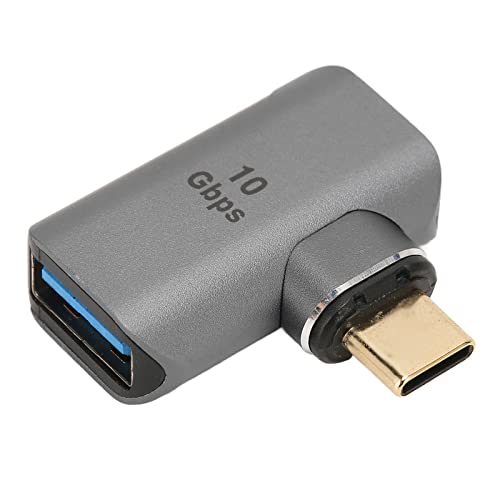 Yctze Magnetischer USB-C-auf-USB-Adapter, 2er-Pack Rechtwinkliger Typ-C-auf-USB3.1-Anschlussadapter, 8K 60Hz-Video, Unterstützt HDR, für USB-C-Laptop-Tablet-Smartphones von Yctze