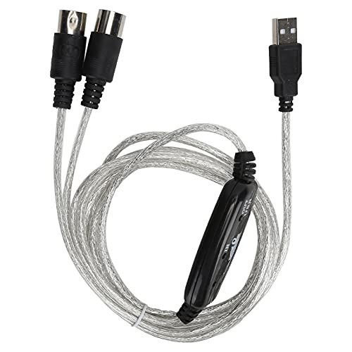 Yctze Midi-Kabel Midi-zu-USB-Kabeladapter Midi-Konverter für XP Vista OS X Window7 Zwei Fünfpolige Rundstecker an Einem Ende und USB-Stecker Am Anderen Ende Midi für XP Vista OS von Yctze