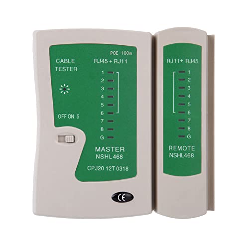 YdseozOA 2-in-1-Netzwerkkabeltester Ethernet-Tester LAN-Netzwerkkabel-Durchgangstester für RJ45 RJ11 Kabeldrahttestgerät 9-V-DC-Batterie-Stromversorgung von YdseozOA