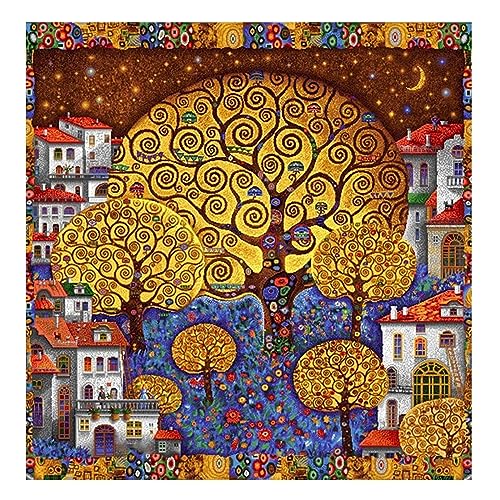 DIY Diamond Painting,Gustav Klimt Baum des Lebens 5D Adult Kinder Diamant Painting Bilder Kits,Full Strass Stickerei Kreuzstich Leinwand Diamant Malerei Kunsthandwerk für Home Wall Decor 70x70cm von Yeecer