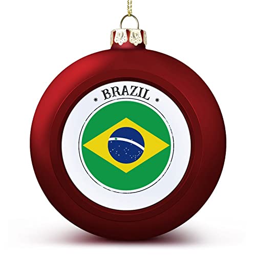 Brasilien Weihnachtskugeln Ornamente Weihnachten Brasilien Nationalflagge Hängende Kugel Dekorativ für Weihnachtsbäume, Urlaubsparty, Neujahrsgeschenk von Yelolyio