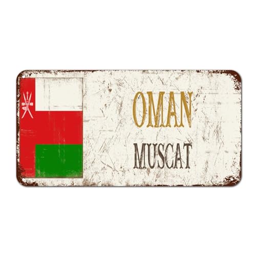Yelolyio Oman Muscat Schild, patriotisches Land, Metall-Wandkunst-Dekor, Oman-Metallschild, Blechschilder für Zuhause, Schlafzimmer, Tor, Outdoor-Wanddekoration, 30,5 x 15,2 cm von Yelolyio
