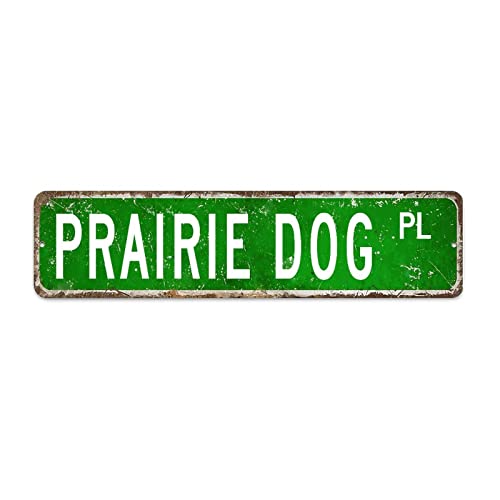 Prairie Dog Retro Straßenschild Prärie Hund Geschenk Wandkunst Dekoratives Schild Prärie Hund Custom Metallschild für Bauernhaus Wanddekoration, 15 x 60 cm von Yelolyio