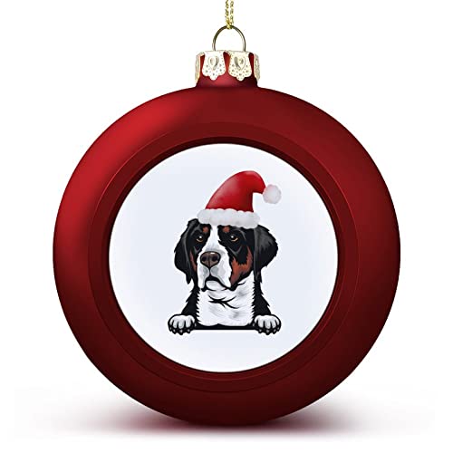 Toller Schweizer Sennenhund Ball Ornament Frohe Weihnachten Hund trägt Weihnachtsmütze hängende Ornamente Andenken Souvenir Weihnachtsbaum saisonale Urlaubsdekoration von Yelolyio