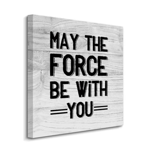 Yelolyio Leinwanddruck, Motiv: May The Force Be with You, Motivierende Zitate, Kunstwerke für Wohnzimmer, Schlafzimmer, Veranda, Heimdekoration, hängendes Poster, christliches Geschenk, 20,3 x 20,3 cm von Yelolyio