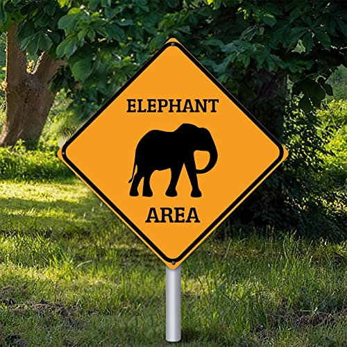 Yelolyio Metallschild Plakette Elefantenbereich Warnschild Vorsicht Vorsicht Vorsicht vor Elefant Übergangszone Wetterfest Tierschild Rost Tier Straßenschild für Tor Hinterhof Dekor 25,4 cm von Yelolyio