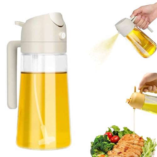 Oil Dispenser For Kitchen Spray, Oil Sprayer For Cooking, Oil Dispenser Bottle For Kitchen, Oil Spray Bottle For Cooking, Oil Sprayers & Dispensers, 2 In 1 Oil Dispenser And Oil Sprayer (White) von Yeluptu