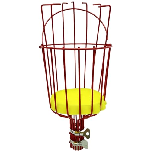 Yeory 2pcs Fruit Picker Basket Legierung Stahl Obst-Picker-Korbkopf mit Schaumstoffkissen Hochleistungsklemme-Attachment-Obstgarten-Obst-Picker (rot), Obstpicker-Werkzeug von Yeory