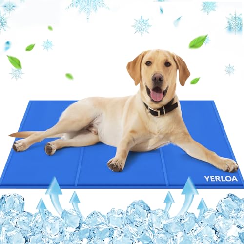 Yerloa Kühlmatte für Hunde,kühlmatte Hund und Katze mit Ungiftiges Gel(90 * 60cm),Kühldecke für Hunde Eismatte Selbstkühlende Kissen,kühlmatte für Hunde für Kisten,Hundehütten und Betten 2024 Upgrade von Yerloa