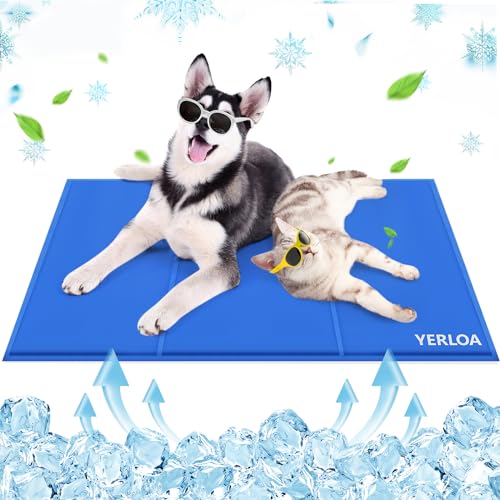 Yerloa Kühlmatte für Hunde,kühlmatte Hund und Katze mit Ungiftiges Gel(90 * 50cm),Kühldecke für Hunde Eismatte Selbstkühlende Kissen,kühlmatte für Hunde für Kisten,Hundehütten und Betten 2024 Upgrade von Yerloa