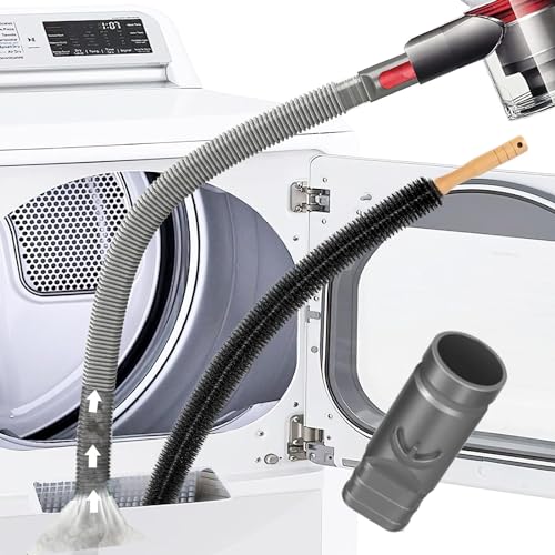 Yivy Trockner Fussel Entlüftung Reinigung Staubsauger Bürste+Düse kompatibel mit Dyson V6/DC35/DC44/45/48/52/58/59/62, Flexi Fugendüse, 80cm lange flache Schlauch, Dünne Düsen für engsten Ecken von Yivy