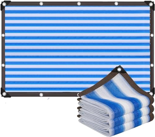Schattiernetz Sonnensegel 2x2m 2x20m 5x20m 8x20m Blaue Weiße Sichtschutz 90% Schattierwirkung Schattennetz Gewächshaus Schattierungsnetz Sonnenschutz Sichtschutznetz(Size:7x11m) von Yoeoefuo