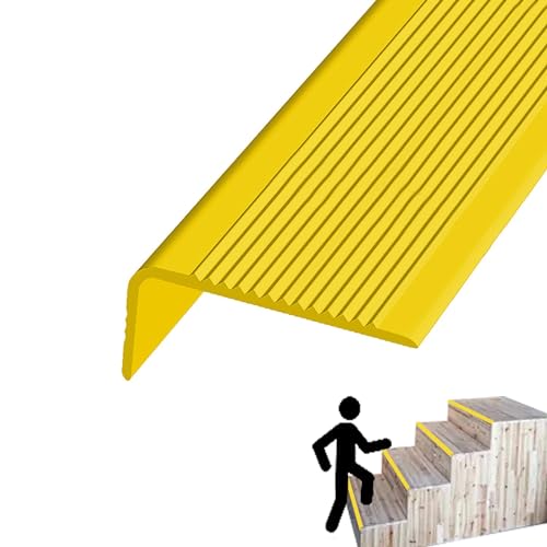 PVC Treppenkantenprofil Winkelprofil Kunststoff Antirutsch-Profil selbstklebend Kantenschutzprofil Anti Rutsch Treppe Treppenkanten-Schutzprofil , Breite 3 x 7 cm/1,18 x 2,75 Zoll(Color:Giallo,Size:35 von Yofsza