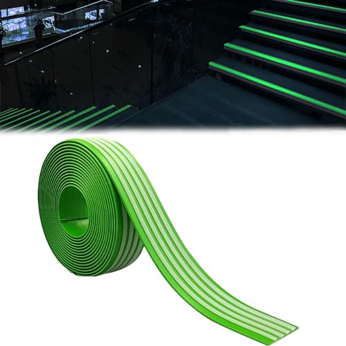 Rutschfestes Traktionsband, Treppen-Kantenprofil leuchtender Treppenkantenschutz, Treppenkante wasserdicht selbstklebend Treppenkantenprofil for Treppen im Innen- und Außenbereich ( Color : Green-10CM von Yofsza