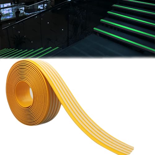Rutschfestes Traktionsband, Treppen-Kantenprofil leuchtender Treppenkantenschutz wasserdicht selbstklebend Treppenkantenprofil for Treppen im Innen- und Außenbereich ( Color : Yellow-10CM , Size : L 3 von Yofsza