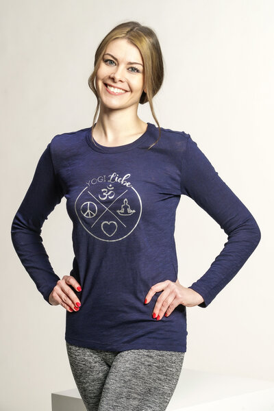 Yoga Damen Longsleeve "YogiLiebe" Bio-Baumwolle von YogiLiebe