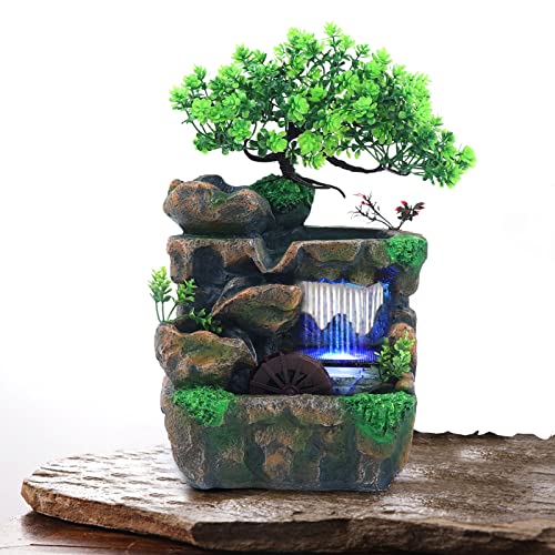 Zimmerbrunnen Wasserfall mit Beleuchtung, Tischbrunnen Stein Cascades & LED Beleuchtung Tisch Springbrunnen Tischdeko LED Tisch Zimmer Wasser Farbwechsel für Schlafzimmer Arbeitszimmer Büro Grün Zimmerbrunnen Wasserfall mit Beleuchtung, Tischbrunnen Stein Cascades & LED Beleuchtung Tisch Springbrunnen Tischdeko LED Tisch Zimmer Wasser Farbwechsel für Schlafzimmer Arbeitszimmer Büro Grün von Yolancity