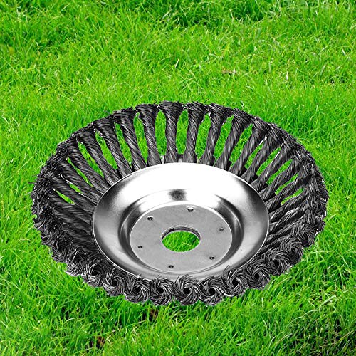 Yolando Wildkrautbürste für Motorsense Rasentrimmer, Unkrautbürste Freischneider 150 x 25,4mm, Stahldraht Rundbürste Garten Zubehör für Effektive Moosentfernung, für Garten und Landwirtschaft (6 Zoll) von Yolando