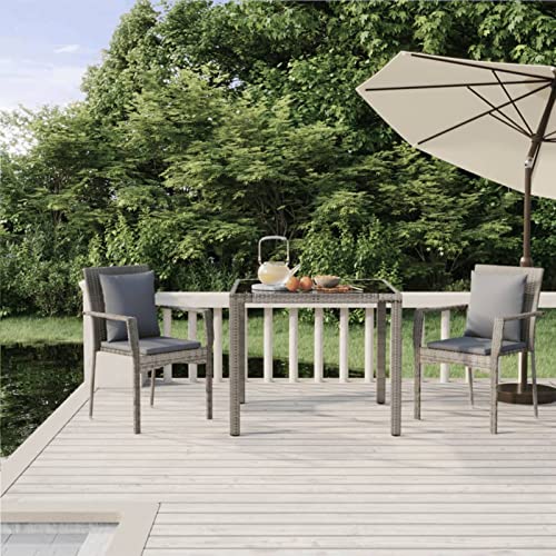 Yolola 3-TLG gartenmöbel essgruppe Rattan Garten sitzgruppe 2 Personen gartenmöbel Set 2 stühle mit Tisch Balkon möbel terrassenmöbel gartenlounge Set Gartengarnitur-3-tlg-3 von Yolola