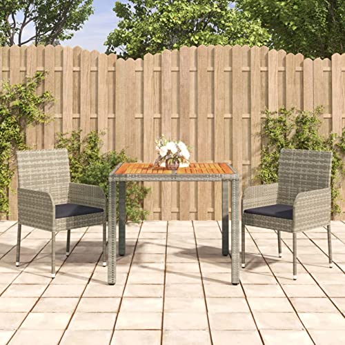 Yolola 3-TLG gartenmöbel essgruppe Rattan Garten sitzgruppe 2 Personen gartenmöbel Set 2 stühle mit Tisch Balkon möbel terrassenmöbel gartenlounge Set Gartengarnitur-3-tlg von Yolola