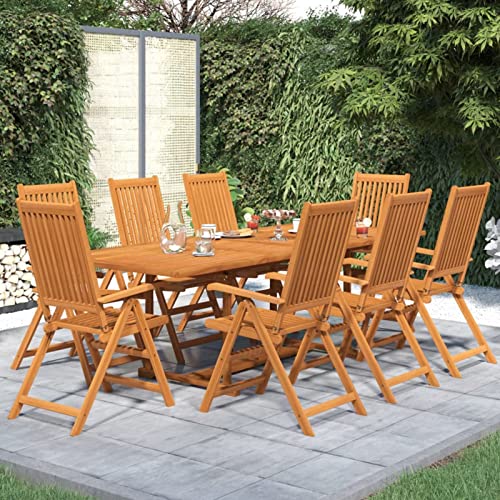 Yolola Gartenmöbel Set Holz 8 Personen Gartentisch Mit Stühlen Set Garten Sitzgruppe Set Gartentisch Sitzgarnitur Gartenmöbel Set Balkonmöbel Esstisch Stühle Terassenmöbel Massivholz Akazie von Yolola