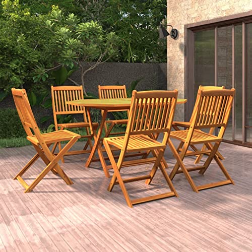 Yolola Sitzgruppe Garten Essgruppe 6 Personen Gartenmöbel Holz Gartenmöbel Set mit 6 Klappstühle Gartenmöbel Essgruppe Gartengarnitur Sitzgarnitur Gartentisch Massivholz Akazie von Yolola