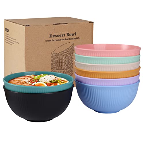 Yongheng Schale, Plastikschüssel, 8er Set,24 OZ Müslischalen, Salatschalen, 750ml Unbreakable Cereal Bowls,PP Kunststoff Bowl, Schüssel, Mikrowellen- und Spülmaschinen geeignet von Yongheng