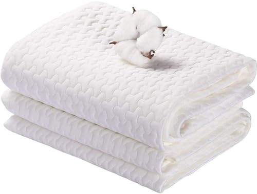 Yoofoss Inkontinenzauflage Waschbar 70x100cm Baby Matratzenauflage Wasserdicht Matratzenschoner Weiß Matratzenschutz Bettunterlage für Kinder Erwachsene Haustier von Yoofoss