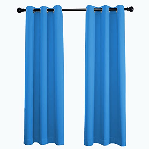 Vorhang - Ösen Schal Vorhang, Blickdicht Thermo Schalldämmend, für Wohnzimmer Dekorative - Saphirblau- 170x246cm von Yoosing