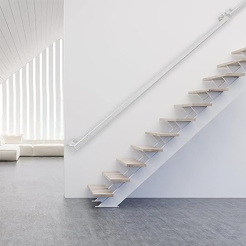 Modernes Treppen-Handlauf-Geländer-Stützset mit Wandhalterungen für Innen- und Außenbereiche, Loft-Geländer, Korridor-Stützstange – komplettes Set (Size : 2.4m) von Yopappol