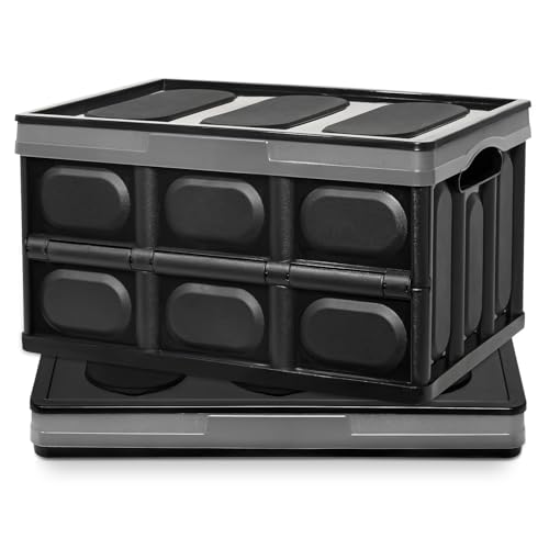 Yorbay 2 Stück 30L Profi Klappbox Transportbox Aufbewahrungsbox mit Deckel und Handgriff aus Kunststoff Mehrweg 42x28,5x24 cm von Yorbay