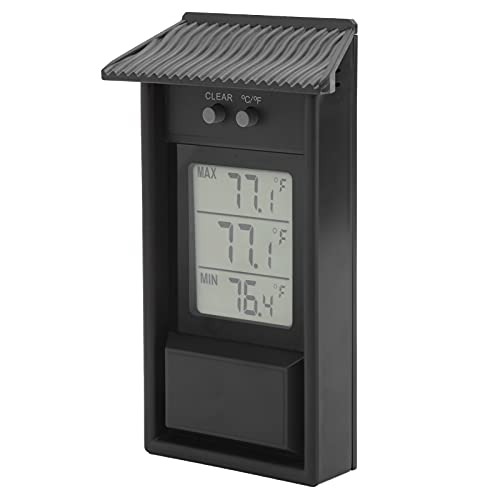 Digitales Max-Min-Thermometer, Wasserdichtes Außentemperaturmessgerät, Praktisches Gewächshaus-Thermometer für Gartengewächshäuser von Yosoo Health Gear