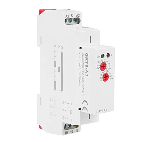 Multifunktions Zeitrelais, Verzögerungszeitrelais, Verzögerungsrelais, AC220V ODER GRT8-A1 AC/DC 12V-240V Einschaltverzögerungsrelais Multifunktions-Zeitrelais für den Stromschutz von Yosoo Health Gear