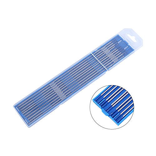 10 Stück Lanthan-Elektroden mit Blauer Spitze, Elektroden, Elektrodenstäbe mit Blauer Spitze, für WIG-Schweißgeräte aus Edelstahl und Dünnen Metallplatten (1,6 * 175mm) von Yosoo
