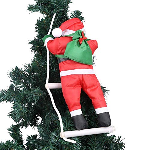 EIN Weihnachtsmann Klettern auf Strickleiter für Weihnachtsbaum Indoor Outdoor Hängenden Ornament Decor Weihnachten Xmas Party Home Tür Wand Dekoration Zierschmuck von Yosoo