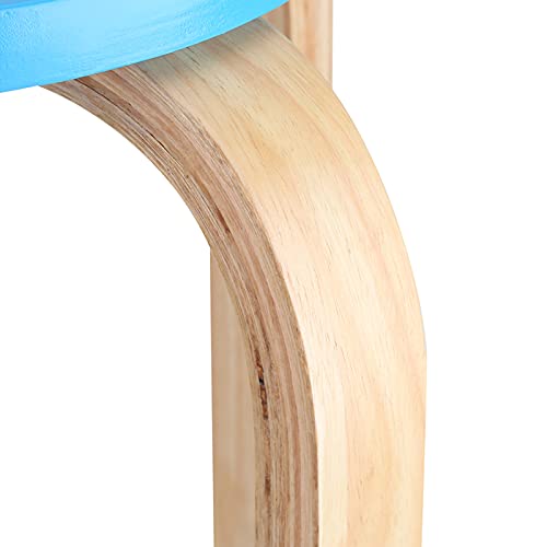 Yosoo Anti-Rutsch-Stapelhocker aus Gebogenem Holz, Holzhocker in Bonbonfarbe, Wohnmöbel, Kinderzimmer-Dekoration, Heimhocker, Barhocker (Blue) von Yosoo