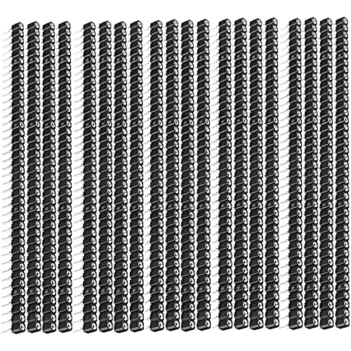 Youmile 20 Stück 2,54 mm Stiftleiste runde 40-polige Buchse Stiftleiste verzinnt 1 x 40 P 0,1 Zoll einreihige gerade weibliche Stiftleiste für Leiterplatten, IC-Schaltungsexperimente zum Selbermachen von Youmile