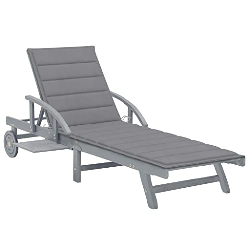 Youuihom Campingliege Liegestühle für draußen Balkonliege Sonnenliege mit Auflage Akazie Massivholz Geeignet für Strand, Camping, Pool, Terrasse, Rasen von Youuihom