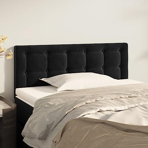 Youuihom Wandkissen Wandpaneele Gepolstert Schlafzimmer-Kopfteil Kopfteil Schwarz 90x5x78/88 cm Samt Geeignet für Wohnzimmer, Schlafzimmer, Gästezimmer von Youuihom