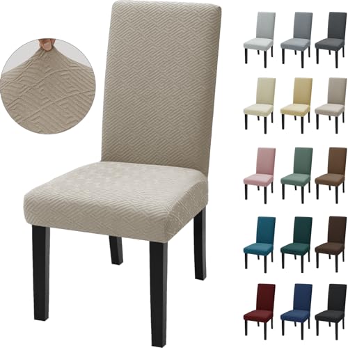 Ystyle Stuhlhussen 6er Set, Stretch Stuhlbezug, Universale Elastische Stuhlbezüge, Hussen Für Stühle, Chair Covers, Komfort-Stuhl Überzug, Geeignet Für Wohnzimmer, Esszimmer, Khaki von Ystyle