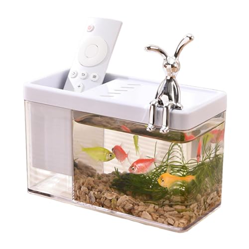 Kleines Aquarium, transparentes Betta-Fischtank, Desktop-Fischschale, kleines Aquarium für Garnelen, Betta-Fisch-Lebensraum, Mini-Fischtank, Betta-Fischbecken mit Trennwand für Betta-Fische, Garnelen, von Ysvnlmjy